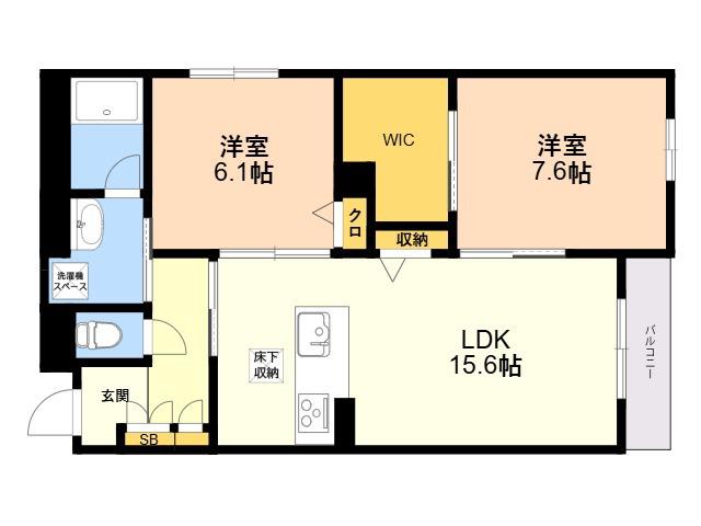 シャーメゾン セレーノ ベフ(2LDK/1階)の間取り写真