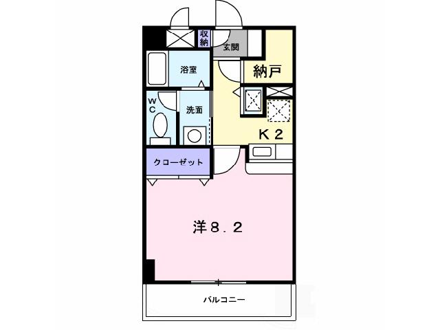 セントラル カーサ(1K/4階)の間取り写真