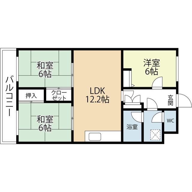 プレシャスコーラル(3LDK/2階)の間取り写真
