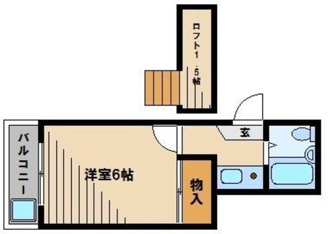 ひばりヶ丘レジデンス(1K/1階)の間取り写真