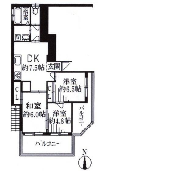 メイプル潮見(3DK/1階)の間取り写真