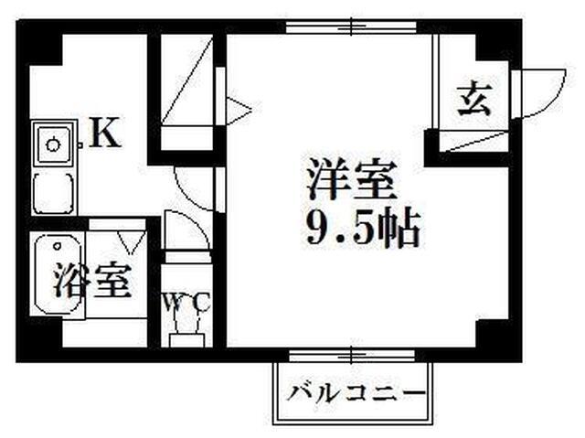 イシイフォーチュン(1K/1階)の間取り写真
