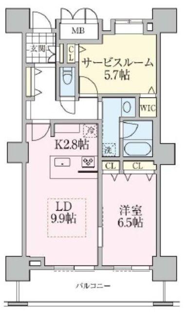 ロイヤルパークスタワー南千住(1SLDK/23階)の間取り写真