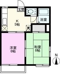 ライサーズ内田(2K/1階)の間取り写真