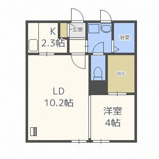 ディリッツ札幌東(1LDK/4階)の間取り写真