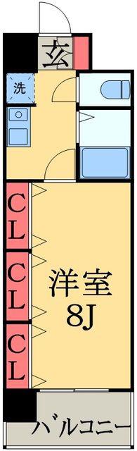 GRASS SQUARE 六番館(1K/3階)の間取り写真