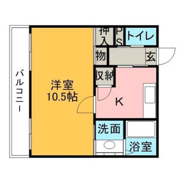 アンビアンス(1K/1階)の間取り写真