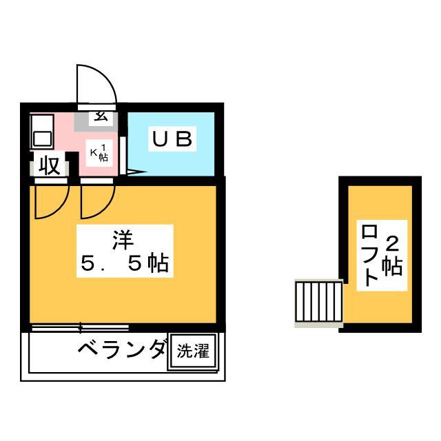 グランドパレス(1K/2階)の間取り写真