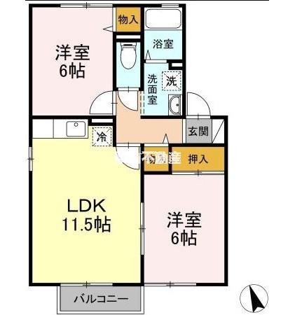 ミキハウスA(3DK/2階)の間取り写真