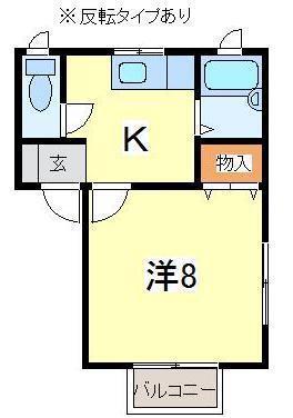 グランディール(1K/2階)の間取り写真
