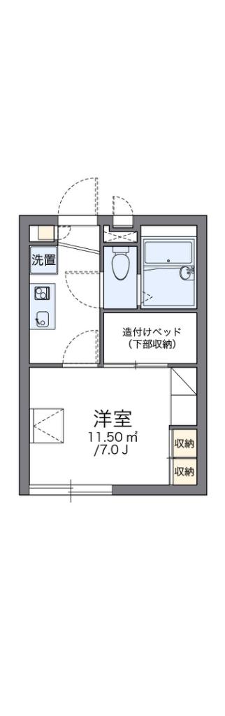 レオパレス池田(1K/1階)の間取り写真