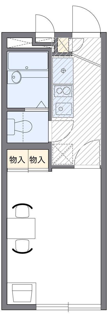 レオパレスWINDSIII(1K/2階)の間取り写真