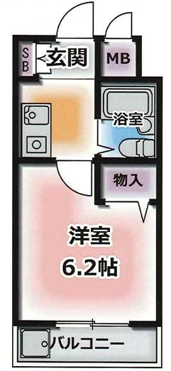 マンエイマンション(1K/2階)の間取り写真