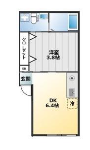 シエル東戸塚(1LDK/1階)の間取り写真