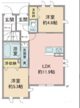 サザンパーク(2LDK/1階)の間取り写真