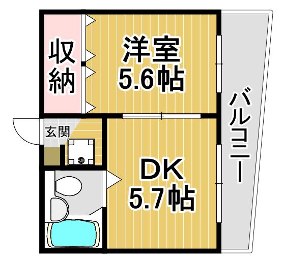 ロイヤルマックス2(1DK/6階)の間取り写真