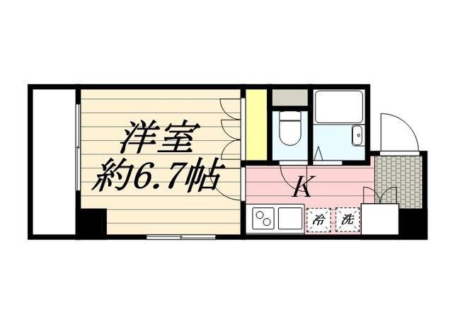 HF武蔵小山レジデンス(1K/6階)の間取り写真