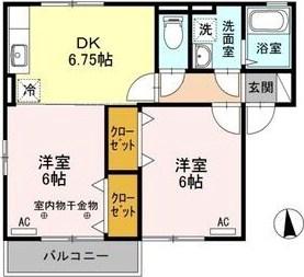 シャンベール(2LDK/1階)の間取り写真