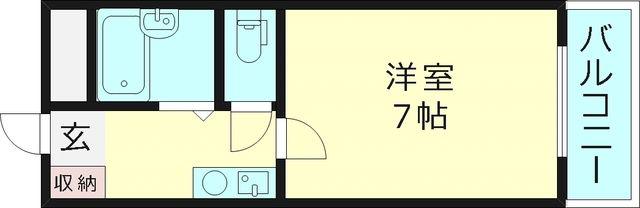 ボナールサジキ(1K/3階)の間取り写真