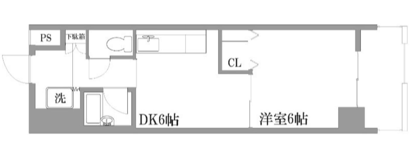 小金井本町ビル(1DK/8階)の間取り写真