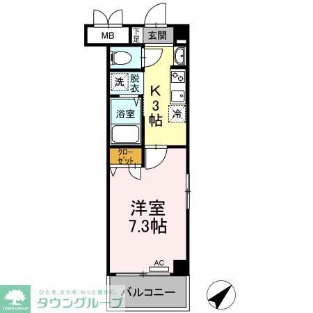 グランドパレス(1K/3階)の間取り写真