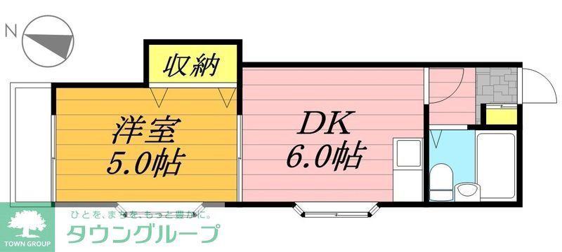 NKハイム本町東(1DK/2階)の間取り写真