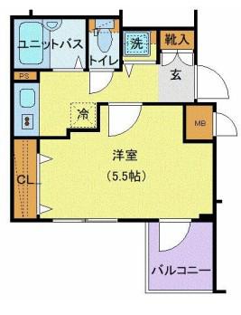 ヴォーガコルテ池上(1K/5階)の間取り写真