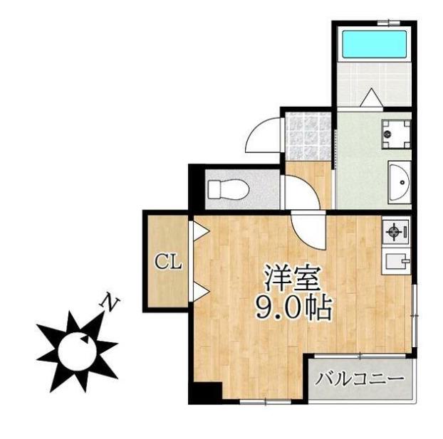 深沢ビル(ワンルーム/2階)の間取り写真