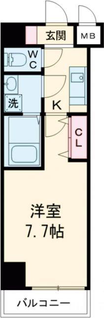 FREEDOM RESIDENCE松原上田I(1K/7階)の間取り写真