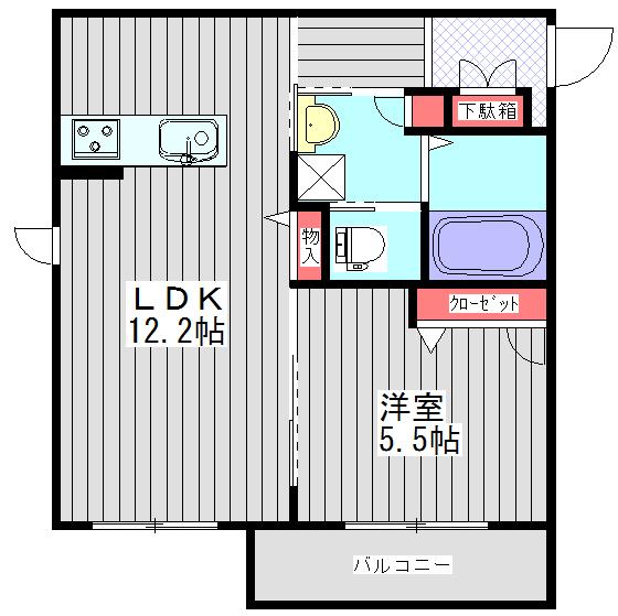 アレーズTAMAWA(1LDK/1階)の間取り写真