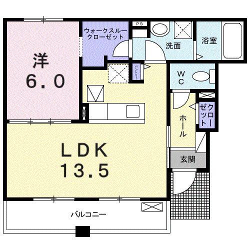 ルラシオン エヌ(1LDK/1階)の間取り写真