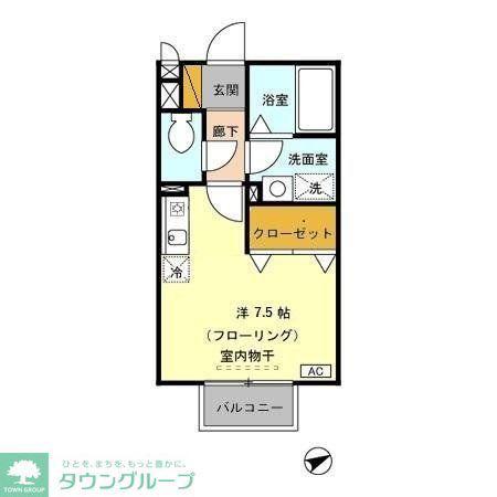 プロシード西船(ワンルーム/2階)の間取り写真