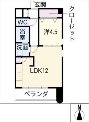 アベニールM(1LDK/1階)の間取り写真