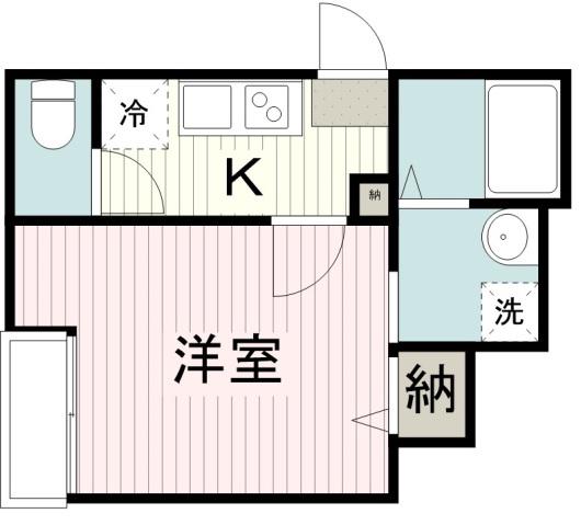 サクセス川越(1K/1階)の間取り写真