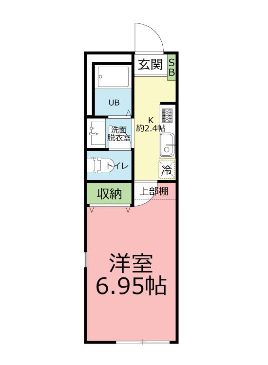 シンフォライズ湘南 VIVACE(1K/2階)の間取り写真