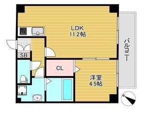 フォルモント須磨(1LDK/2階)の間取り写真
