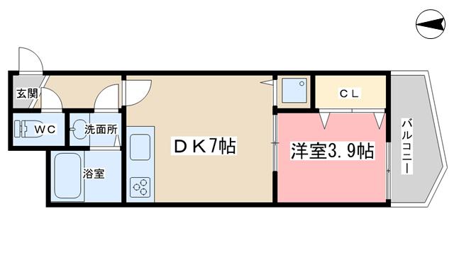 マナーズハウス山科駅前I(1LDK/3階)の間取り写真