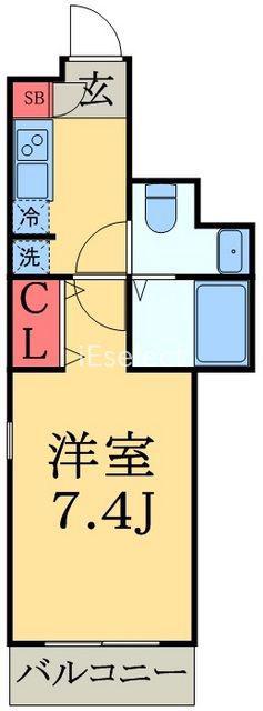 CRYSTAL(1K/1階)の間取り写真