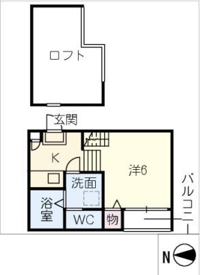 ラ・ルーチェ日比野(1K/1階)の間取り写真