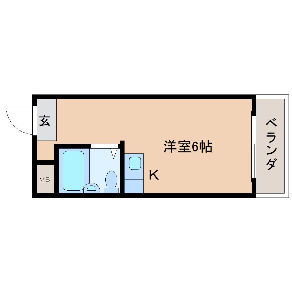 サンハイツ新大宮A(ワンルーム/3階)の間取り写真