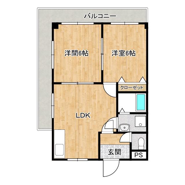 ライラックしのはら(2LDK/2階)の間取り写真