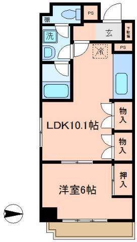 グリーンハイム赤羽(1LDK/2階)の間取り写真