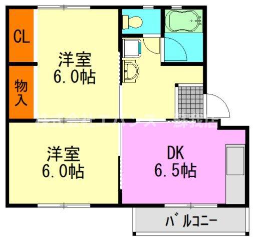 白旗台団地(2DK/3階)の間取り写真
