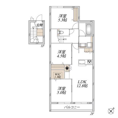 SANCTUARY GARDEN(3LDK/2階)の間取り写真