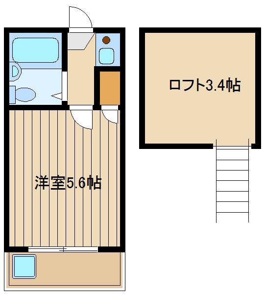 クラウンパレス大泉学園(1K/2階)の間取り写真