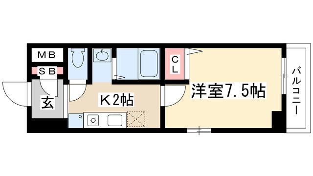 レジデンス滝子館(1K/2階)の間取り写真