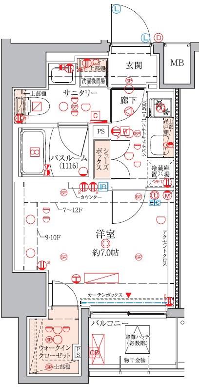 クレヴィスタ練馬桜台III(1K/5階)の間取り写真
