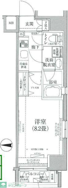 ルフレプレミアム神楽坂(1K/6階)の間取り写真