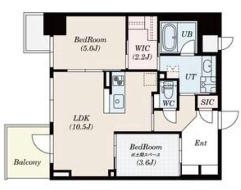 S-RESIDENCE福島DIVERSE(2LDK/2階)の間取り写真