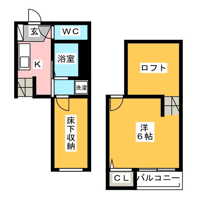 ベネフィスタウン箱崎東III(1K/2階)の間取り写真